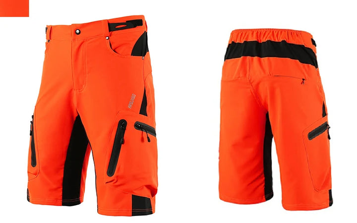 ARSUXEO Men Cycling Shorts Downhill Bike MTB Shorts Loose Outdoor Sports Mountain Bicycle Shorts Breathable Quick Dry Reflective