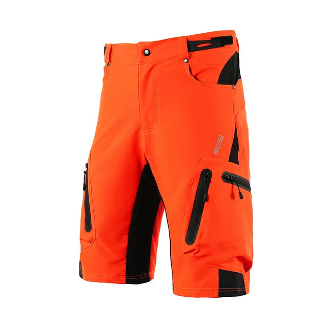 ARSUXEO Men Cycling Shorts Downhill Bike MTB Shorts Loose Outdoor Sports Mountain Bicycle Shorts Breathable Quick Dry Reflective