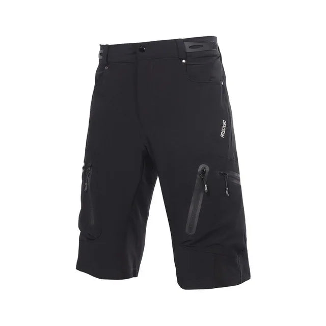 ARSUXEO Men Cycling Shorts Downhill Bike MTB Shorts Loose Outdoor Sports Mountain Bicycle Shorts Breathable Quick Dry Reflective