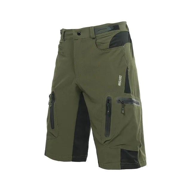 ARSUXEO Men Cycling Shorts Downhill Bike MTB Shorts Loose Outdoor Sports Mountain Bicycle Shorts Breathable Quick Dry Reflective