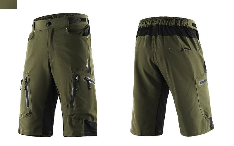 ARSUXEO Men Cycling Shorts Downhill Bike MTB Shorts Loose Outdoor Sports Mountain Bicycle Shorts Breathable Quick Dry Reflective