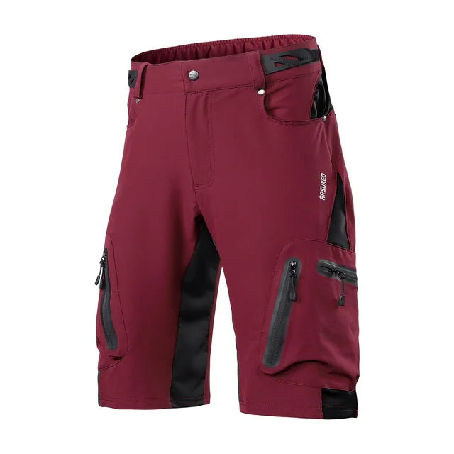 ARSUXEO Men Cycling Shorts Downhill Bike MTB Shorts Loose Outdoor Sports Mountain Bicycle Shorts Breathable Quick Dry Reflective