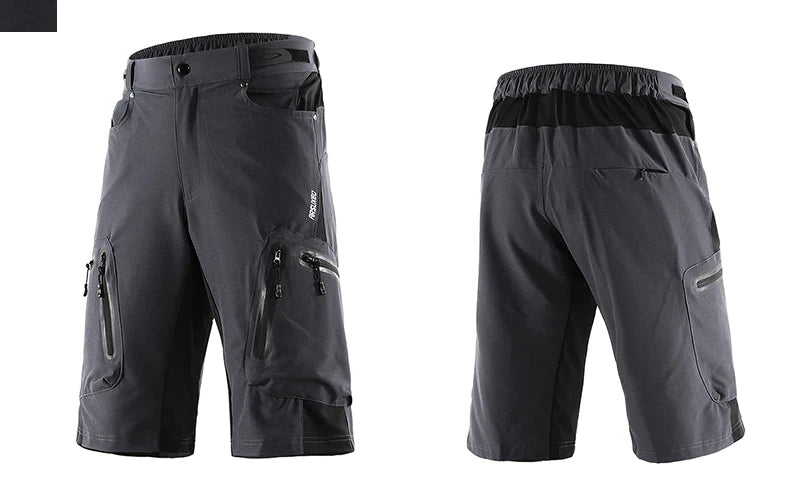 ARSUXEO Men Cycling Shorts Downhill Bike MTB Shorts Loose Outdoor Sports Mountain Bicycle Shorts Breathable Quick Dry Reflective
