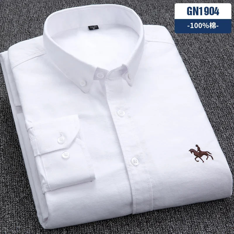Oxford Shirts for Men 100% Cotton Men Sleeve Casual Shirts