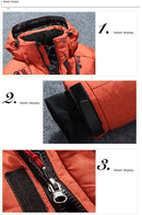 -20 Degree Winter Men White Duck Down Jacket Thick Warm Snow Coat Male Hood Windbreaker Down Parkas Outerwear Sportswear Puffer