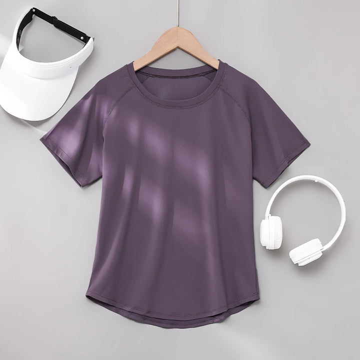 DRUR Yoga Tops Sportswear Woman Gym Shirts Breathable Quick Dry Short Sleeve Workout T Shirt Jogger Running T Shirt Yogawear New