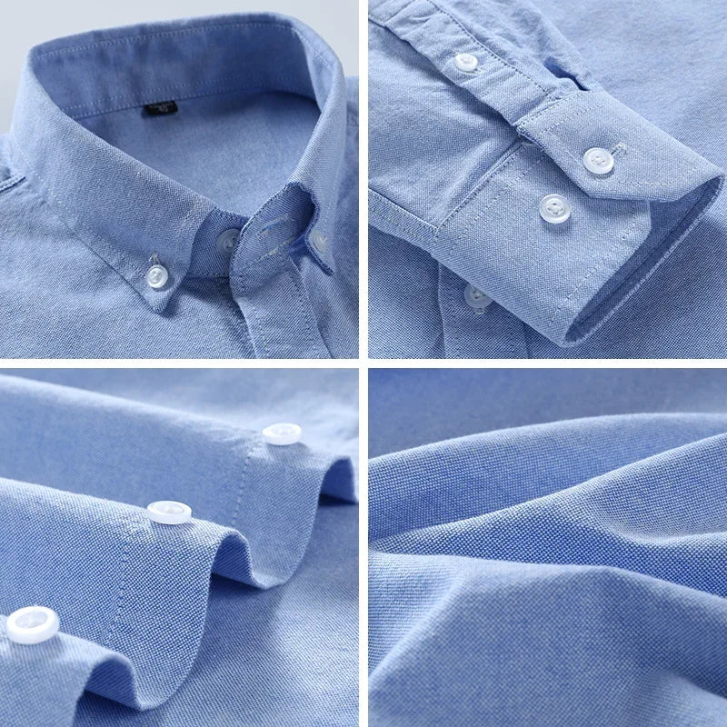 Oxford Shirts for Men 100% Cotton Men Sleeve Casual Shirts