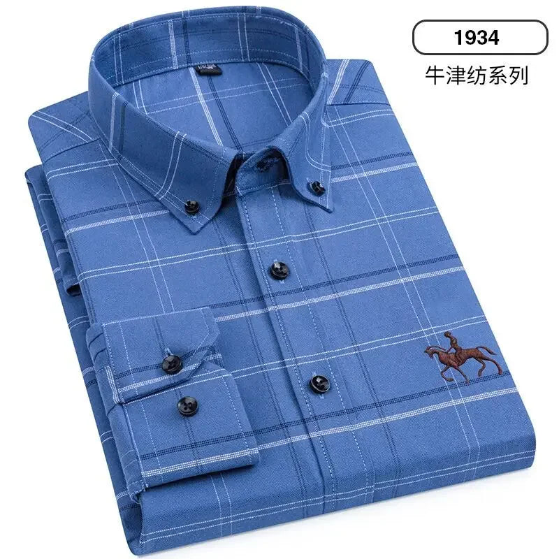 Oxford Shirts for Men 100% Cotton Men Sleeve Casual Shirts