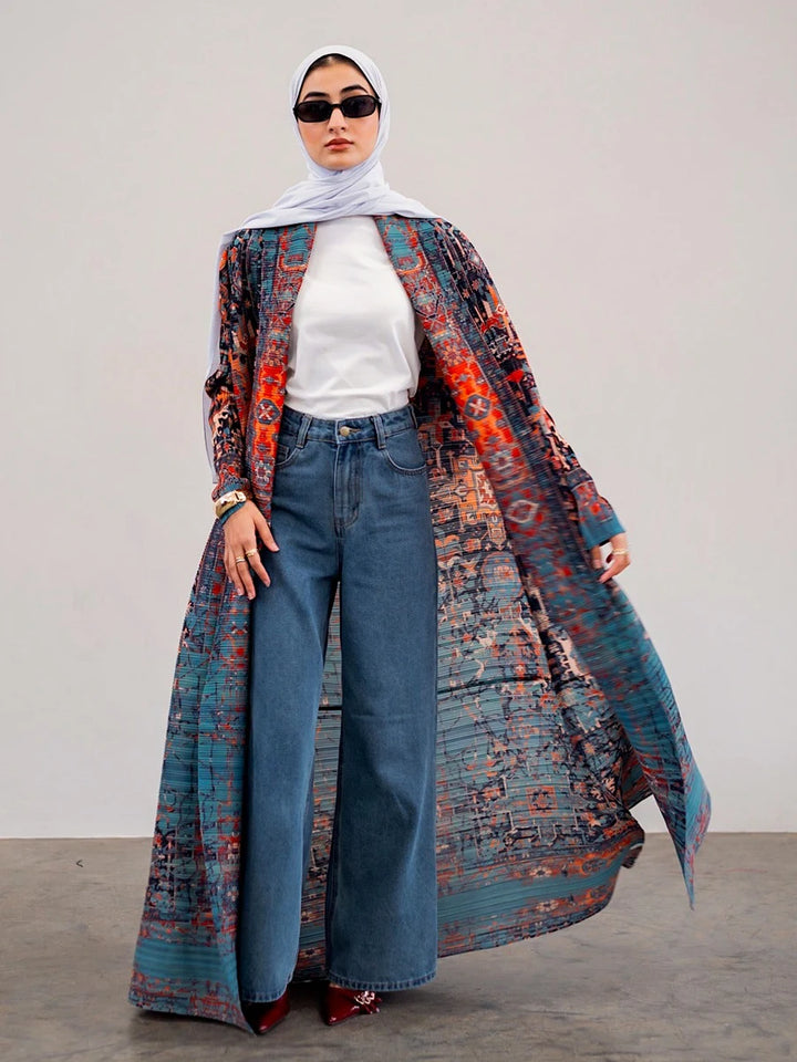 Abaya Ramadan 2025 Luxury Evening Formal Robe For Women Casual Elegant Dubai Pleated Long Sleeve Cardigan Trench Coats Female