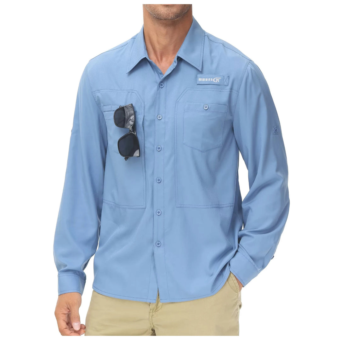 Summer Men's UPF 50+ Casual Long Sleert with Breathable B