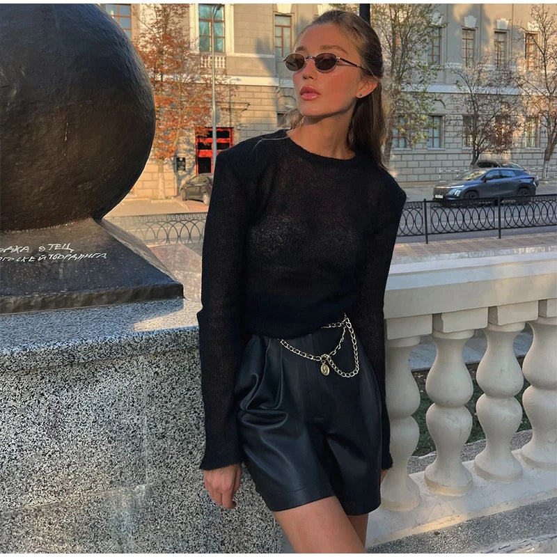 Fashion Contrasting Knitted Cardigan Elegant Long Sleeve Pockets Zipper Women Warm Sweater 2026 Spring Street Lady Chic Outwear