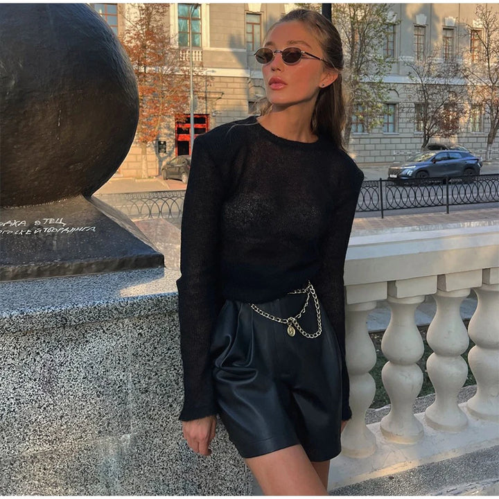 Fashion Contrasting Knitted Cardigan Elegant Long Sleeve Pockets Zipper Women Warm Sweater 2026 Spring Street Lady Chic Outwear