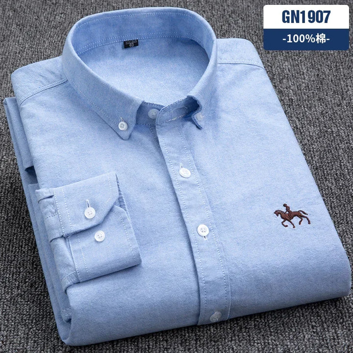 Oxford Shirts for Men 100% Cotton Men Sleeve Casual Shirts