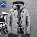 -20 Degree Winter Men White Duck Down Jacket Thick Warm Snow Coat Male Hood Windbreaker Down Parkas Outerwear Sportswear Puffer