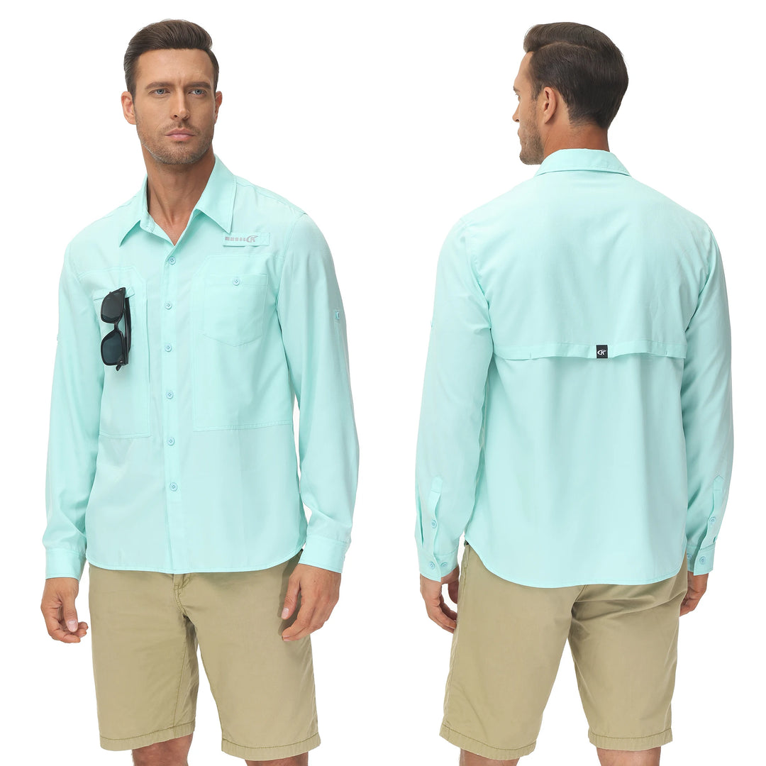 Summer Men's UPF 50+ Casual Long Sleert with Breathable B