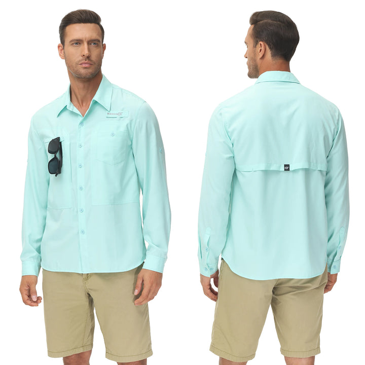 Summer Men's UPF 50+ Casual Long Sleert with Breathable B
