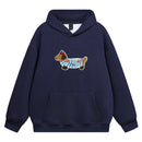Women Sweatshirt Streetwear Couples Tops Casual Loose Hoodie Autumn Winter Cartoon Dog Embroidery Hooded Pullover