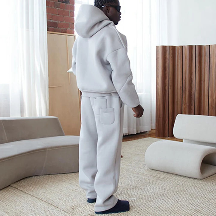 Male Autumn New 2 Piece Set Casual Solid Couple's Hooded Sweatshirt Loose Sweatpants Jogging Sweatshirt Trousers Outfits Suits ﻿