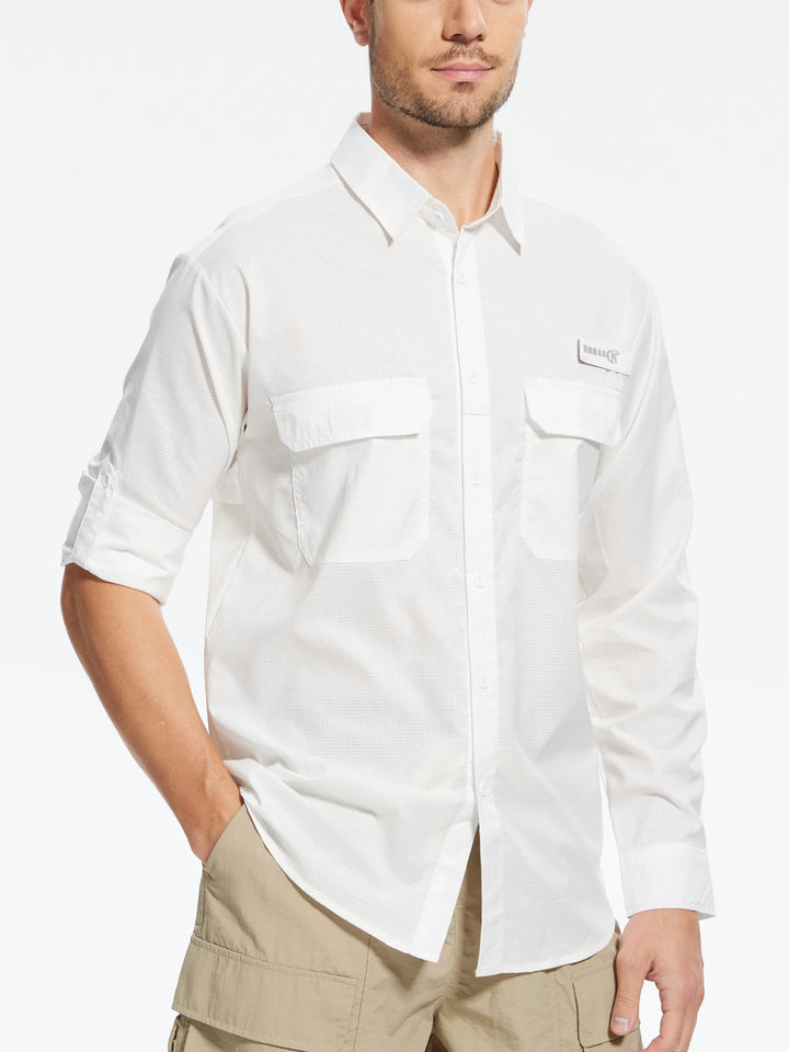 Summer Men's UPF 50+ Casual Long Sleert with Breathable B