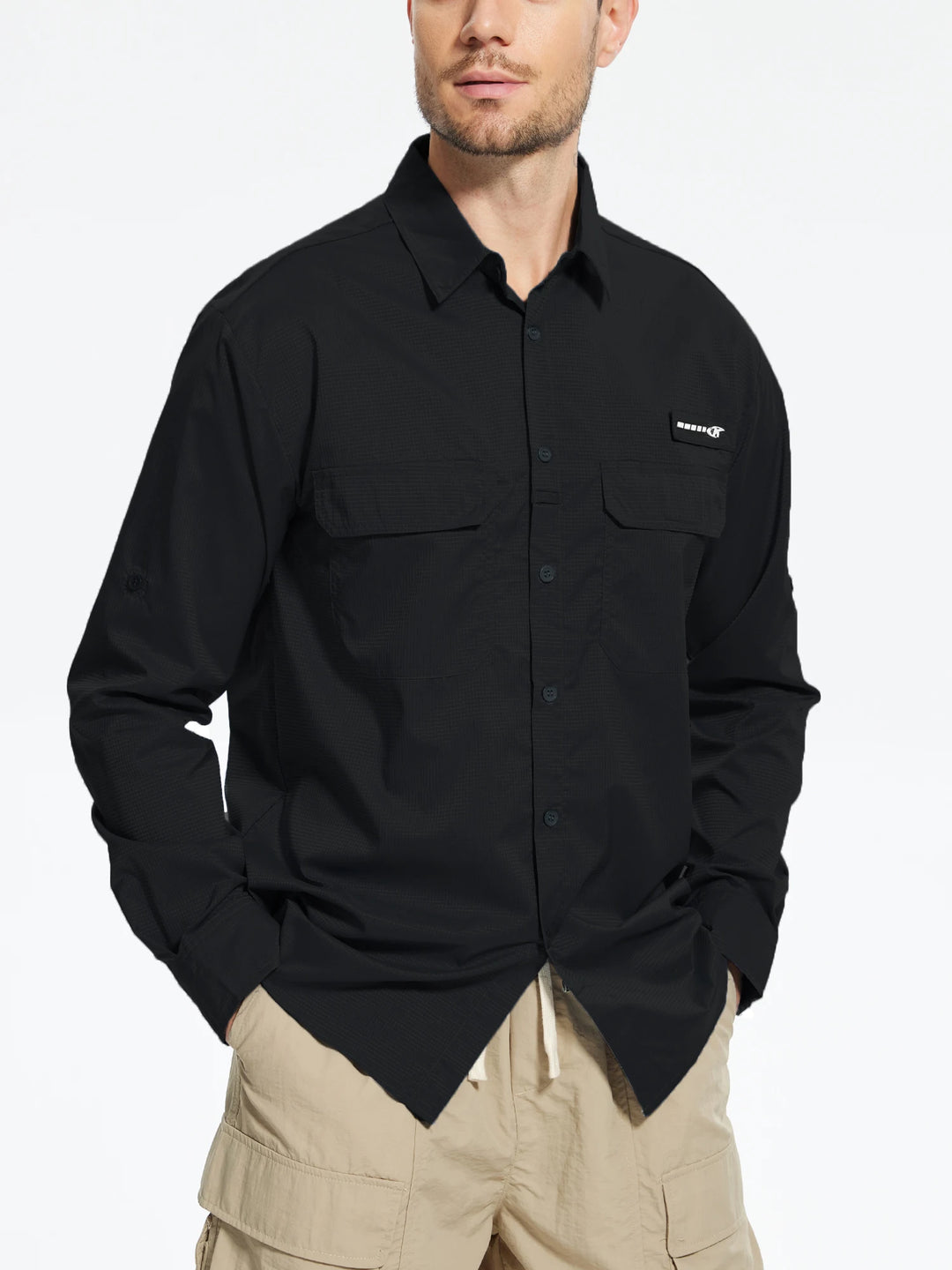 Summer Men's UPF 50+ Casual Long Sleert with Breathable B