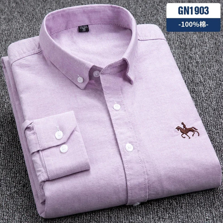 Oxford Shirts for Men 100% Cotton Men Sleeve Casual Shirts