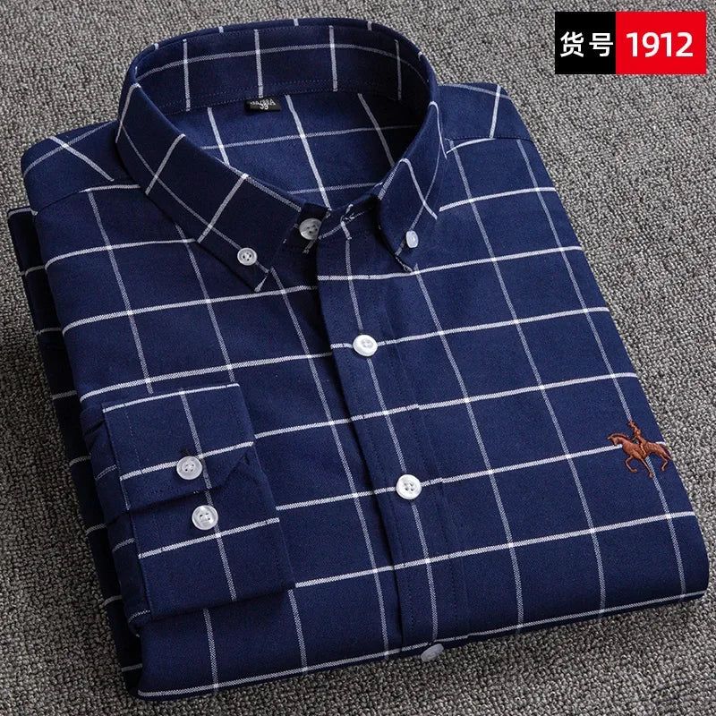 Oxford Shirts for Men 100% Cotton Men Sleeve Casual Shirts