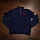 Y2K America Retro Embroidery Pullover White Quarterzip Stand Collar Polo Shirt Sweatshirt Casual Men Clotheing