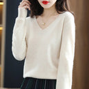 Autumn Winter Women Sweater 2026 Korean Fashion Knitwears Warm Long Sleeve V-neck Knit Pullovers Slim Fit Bottoming Shirt Jumper