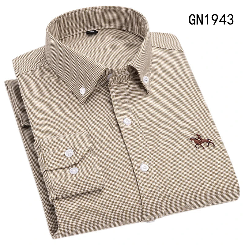 Oxford Shirts for Men 100% Cotton Men Sleeve Casual Shirts