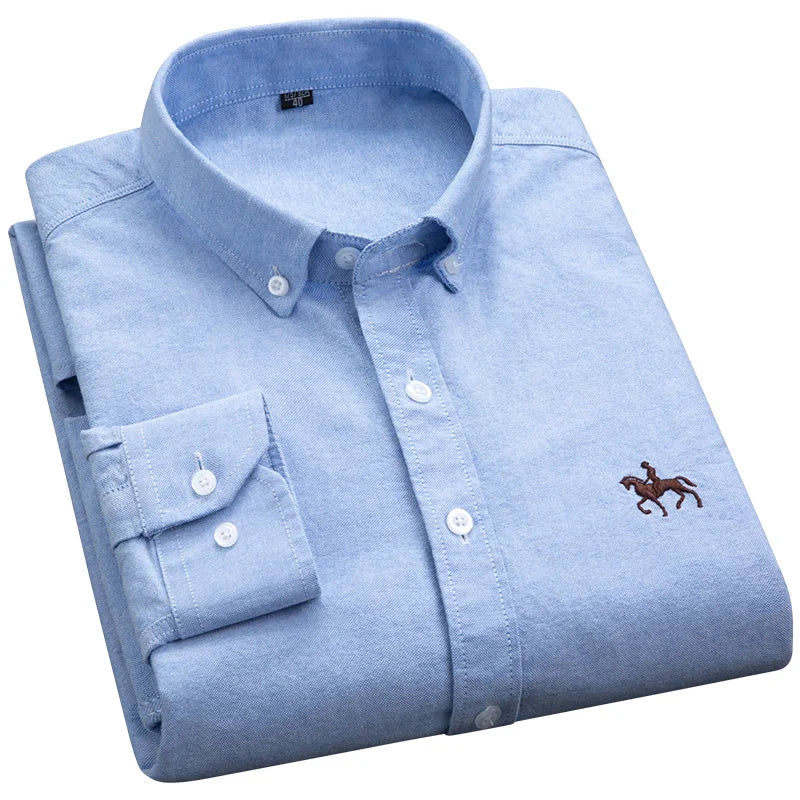 Oxford Shirts for Men 100% Cotton Men Sleeve Casual Shirts