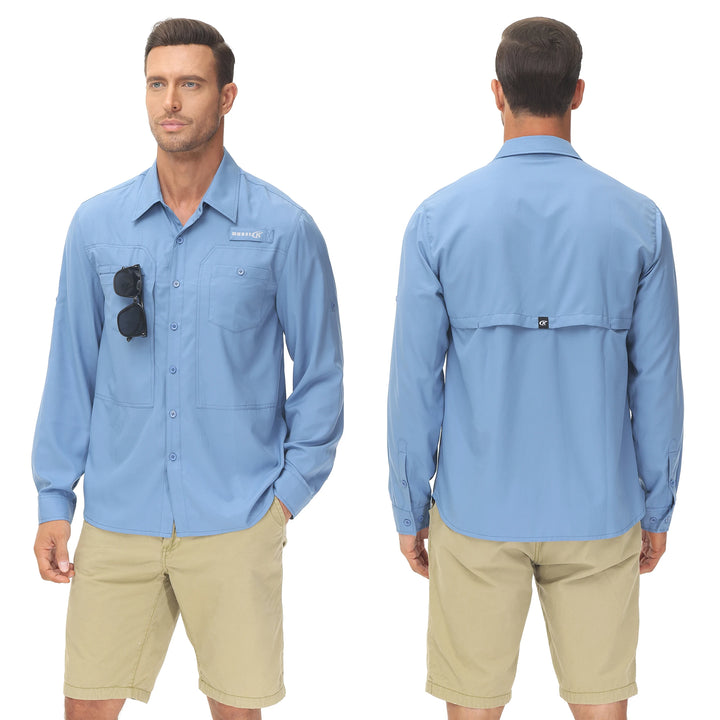 Summer Men's UPF 50+ Casual Long Sleert with Breathable B