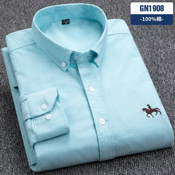 Oxford Shirts for Men 100% Cotton Men Sleeve Casual Shirts