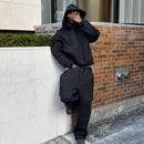 Male Autumn New 2 Piece Set Casual Solid Couple's Hooded Sweatshirt Loose Sweatpants Jogging Sweatshirt Trousers Outfits Suits ﻿