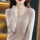 Autumn Winter Women Sweater 2026 Korean Fashion Knitwears Warm Long Sleeve V-neck Knit Pullovers Slim Fit Bottoming Shirt Jumper