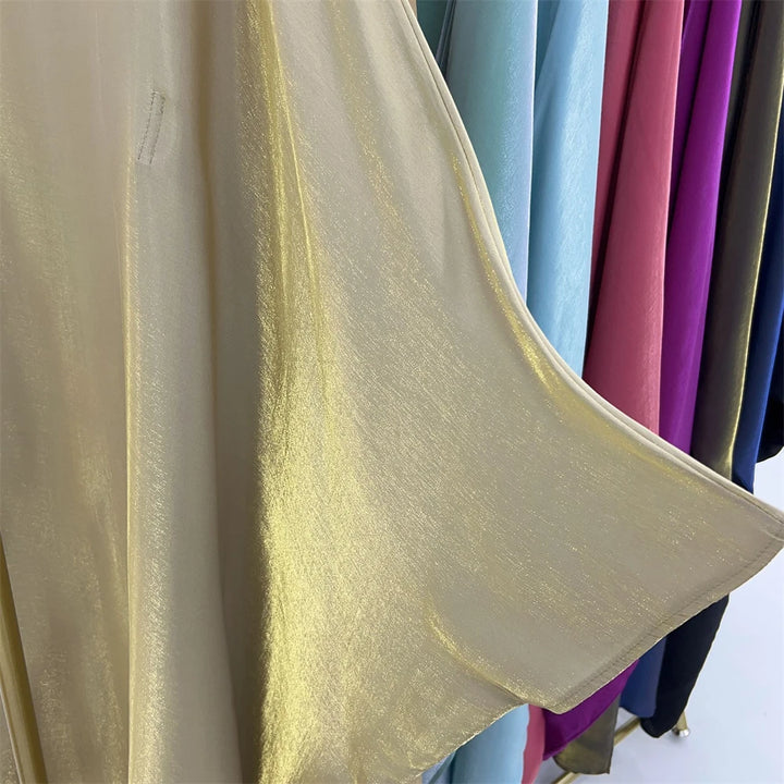 Batwing Butterfly Sleeve Satin Khimar Abaya Dubai Muslim Maxi Dress Kaftan Abayas For Women Kebaya Caftan Robe Femme Vestidos