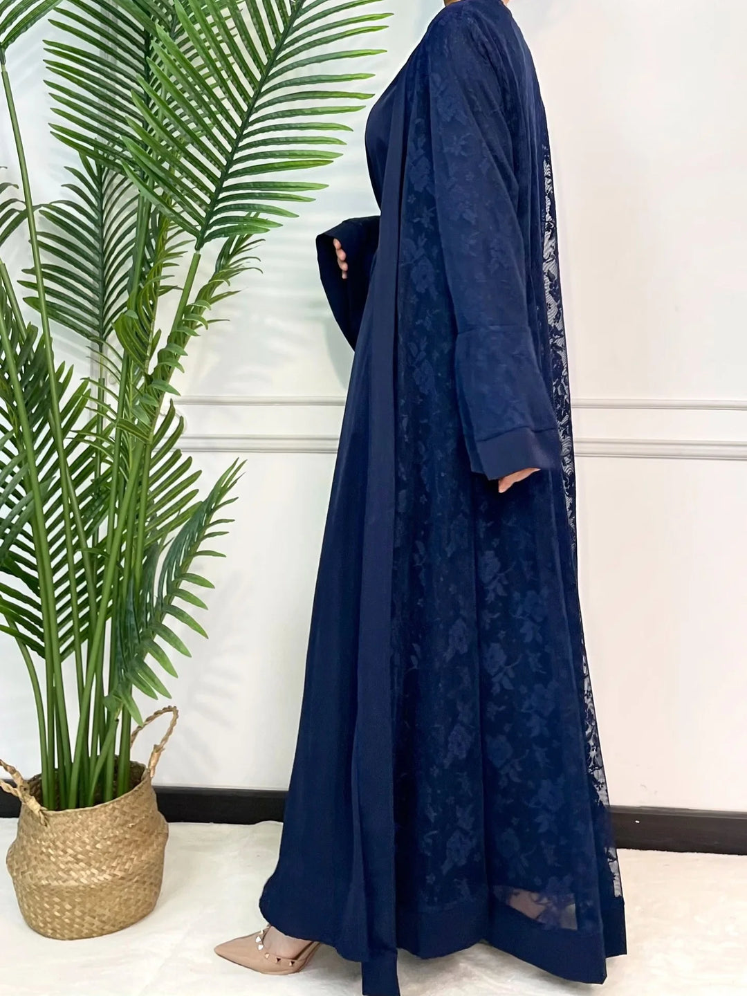 Ramadan Eid Prayer Lace Abaya 2 Piece Set Inner Dress Women Flare Sleeve Long Abayas Kaftan Djellaba Dubai Party Vestidos 2026