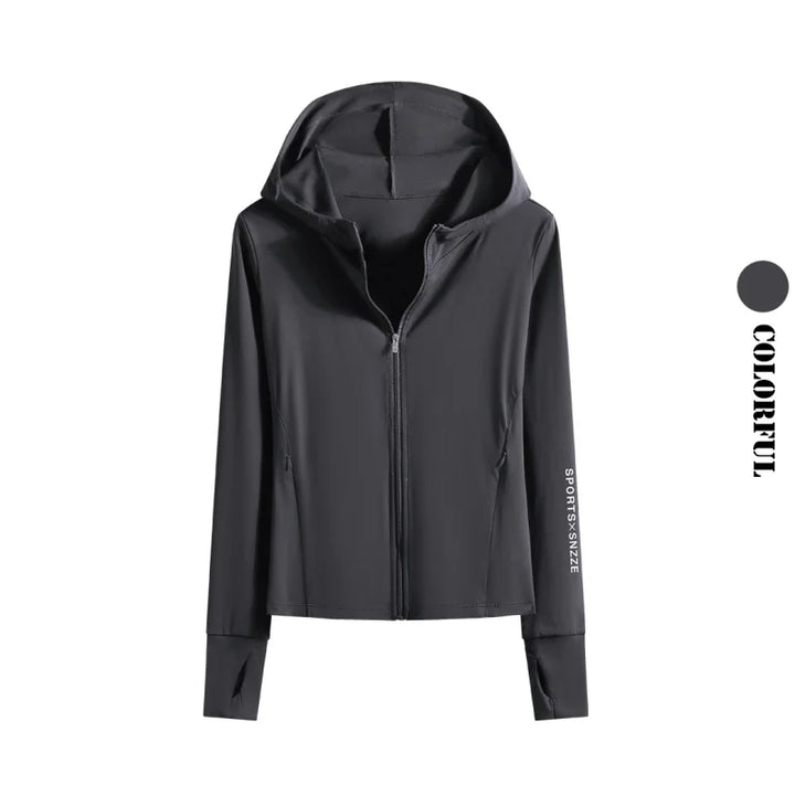 DRUR Autumn Winter Yoga Top Women Hooded Workout Jacket Zip Up Athletic Running Shirts with Pockets Sportswear Christmas Gifts