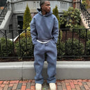 Male Autumn New 2 Piece Set Casual Solid Couple's Hooded Sweatshirt Loose Sweatpants Jogging Sweatshirt Trousers Outfits Suits ﻿