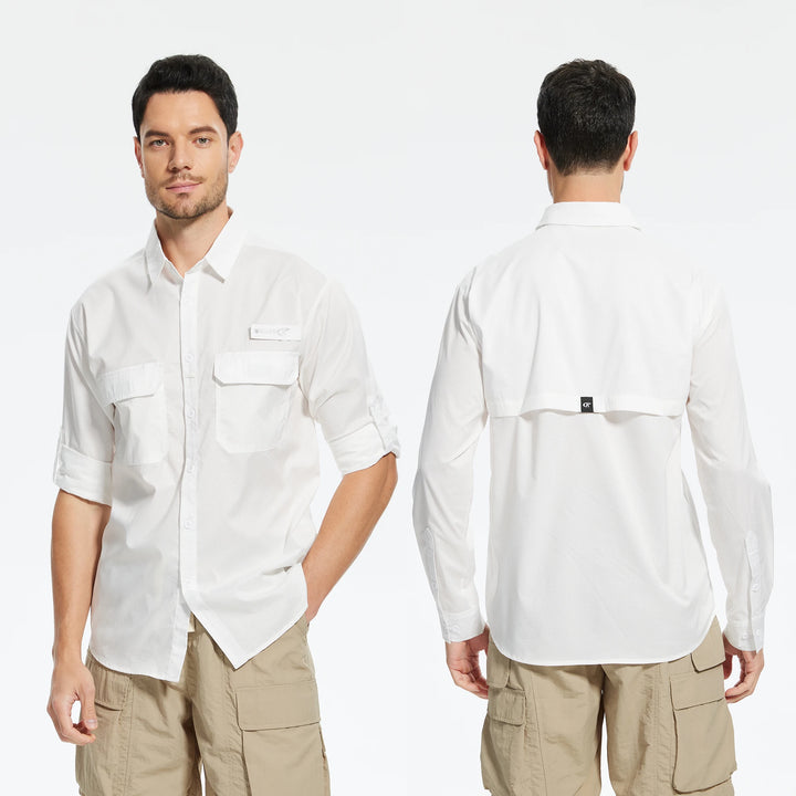 Summer Men's UPF 50+ Casual Long Sleert with Breathable B
