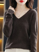 Autumn Winter Women Sweater 2026 Korean Fashion Knitwears Warm Long Sleeve V-neck Knit Pullovers Slim Fit Bottoming Shirt Jumper