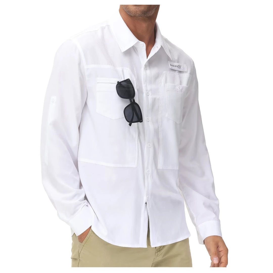 Summer Men's UPF 50+ Casual Long Sleert with Breathable B