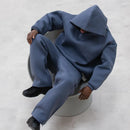 Male Autumn New 2 Piece Set Casual Solid Couple's Hooded Sweatshirt Loose Sweatpants Jogging Sweatshirt Trousers Outfits Suits ﻿