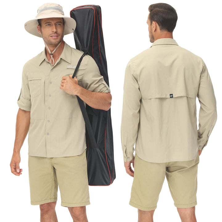 Summer Men's UPF 50+ Casual Long Sleert with Breathable B