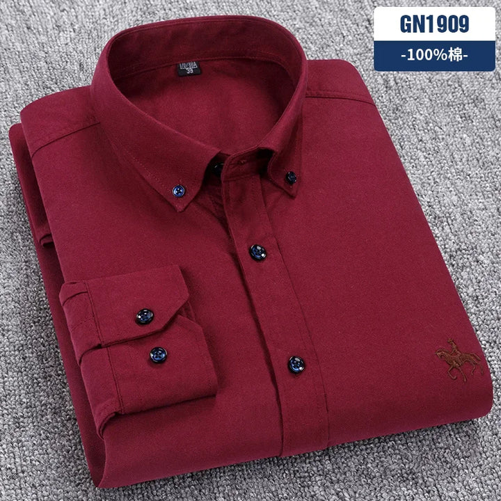 Oxford Shirts for Men 100% Cotton Men Sleeve Casual Shirts