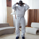 Male Autumn New 2 Piece Set Casual Solid Couple's Hooded Sweatshirt Loose Sweatpants Jogging Sweatshirt Trousers Outfits Suits ﻿