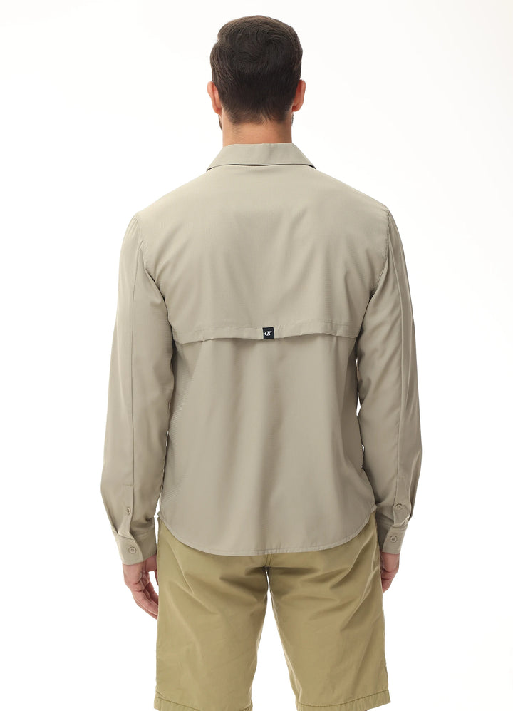 Summer Men's UPF 50+ Casual Long Sleert with Breathable B