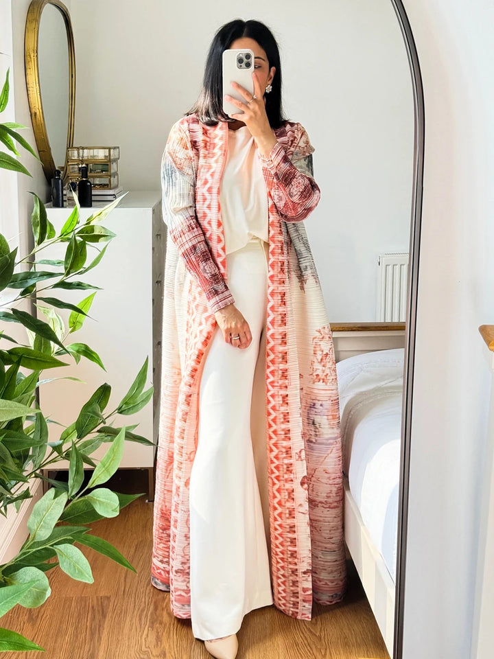 Abaya Ramadan 2025 Luxury Evening Formal Robe For Women Casual Elegant Dubai Pleated Long Sleeve Cardigan Trench Coats Female