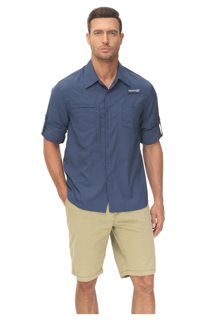 Summer Men's UPF 50+ Casual Long Sleert with Breathable B