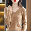 Autumn Winter Women Sweater 2026 Korean Fashion Knitwears Warm Long Sleeve V-neck Knit Pullovers Slim Fit Bottoming Shirt Jumper