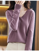 Autumn Winter Women Sweater 2026 Korean Fashion Knitwears Warm Long Sleeve V-neck Knit Pullovers Slim Fit Bottoming Shirt Jumper
